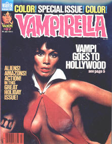 Barbara Leigh plays Vampirella on the cover of the comic