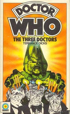 Chris Achellios' cover for the Target novel of The Three Doctors