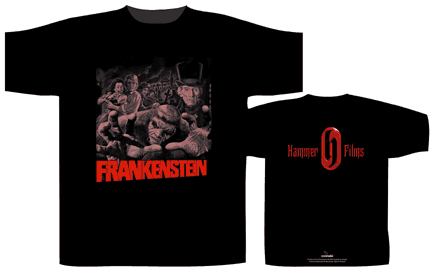 Official Hammer t-shirt from Razzamataz: men's Frankenstein shirt