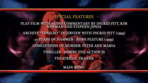 screen grabs of menus from Network's Countess Dracula special edition dvd (2006)